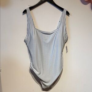 Old Navy Blue and White Striped one piece 2x NWT